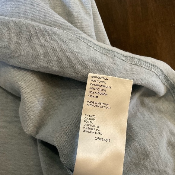 Free People Polar Fog Peony Blue Long Sleeve With Button Detail Top Size Large - Picture 5 of 8